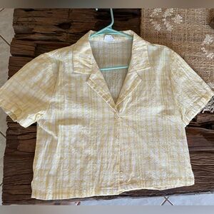 Cotton On Yellow Patterned Short Sleeve Shirt